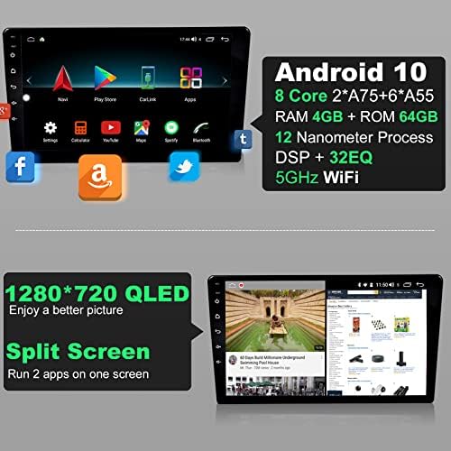 IYING Безжичен CarPlay Android Авто Стерео за Jeep Wrangler 2011-2014, 4 + GB 64 GB Android Автомагнитола с камера за обратно