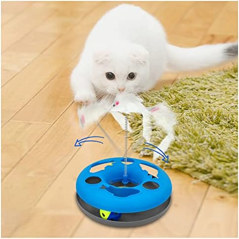 Интерактивна играчка за котки Andiker, Бягаща пътека, за мишка с 1 Подвижна Топка, Въртяща маса за котки и играчка за Мишки,