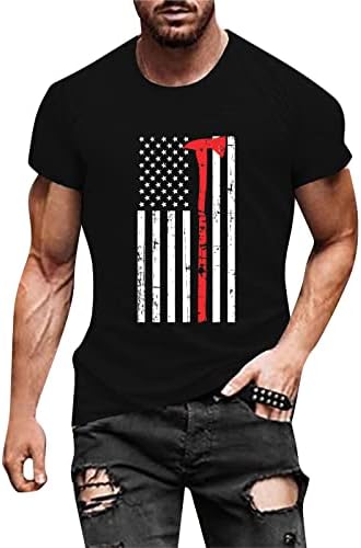 BEUU 4th of July Мъжки Солдатские Тениски С къс ръкав, Лятна Тениска с американския Флаг в стил Ретро, Спортни плътно Прилепнали