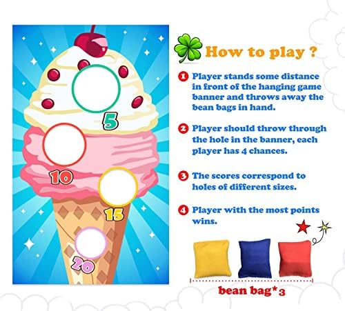 Игри с Подбрасыванием Сладолед Банер на Фона на Тема Замразен Десерт Аксесоари Флаг Декор за вътрешно и Външно Националния Ден на Ванилов Сладолед Рожден Ден Укра?