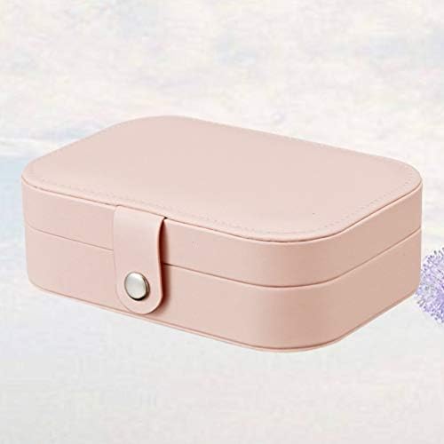 VICASKY Jewerly Box Преносима Проста Кутия За Съхранение, Малък Калъф за бижута, Изкуствена Кожа, Държач за съхранение на бижута, Мултифункционален Двуслойни Контейнер За ж