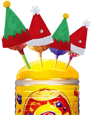 SOIMISS 24 бр Мини направи си САМ Коледна Шапка на Елф Шапка за Близалки на Кутията За Бонбони Коледна Кукла Занаяти Бутилки Вино и Притежателите на Сребърни прибори за