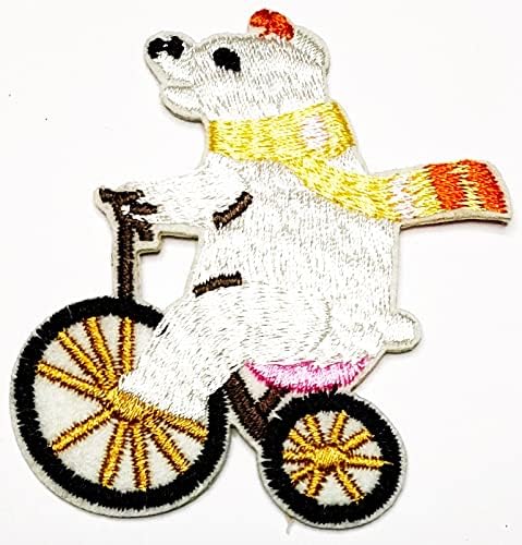 Салфетки плюс 3 бр.. Полярна мечка, велосипедна нашивка с анимационни герои, красиви ивици с полярна мечка, бродирани