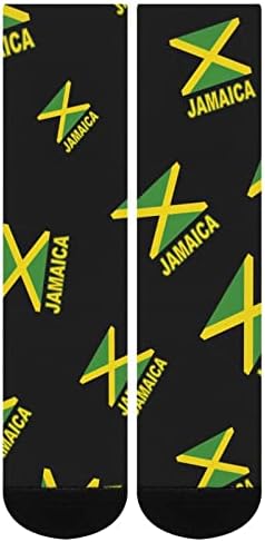 Чорапи WEEDKEYCAT с Флага на Ямайка за екипажа, Нестандартен, Забавен Графичен Принт, Ежедневни Чорапи със Средна