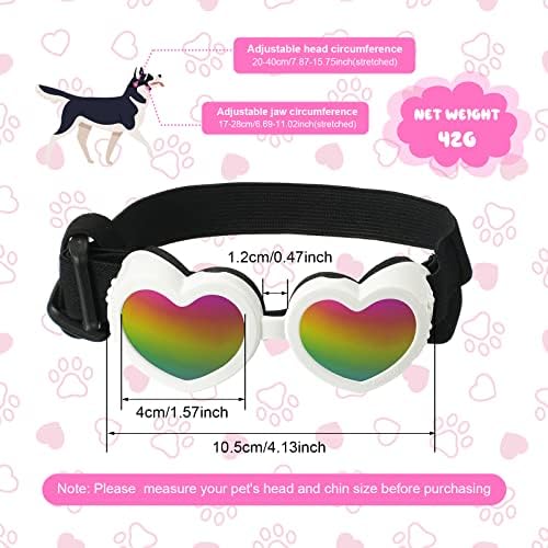 2 Бр. Слънчеви очила за кучета във формата на сърце, Очила за кучета, Предпазни Очила за кучета Малки и Средни