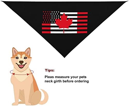 САЩ, Канада Флаг Куче Кърпа Моющийся Шал За Домашни Любимци Сладък Триъгълен Шал за Кучета Котки