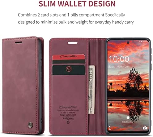 Калъф Kowauri за Samsung Galaxy A33 5G, Кожен калъф-портфейла на Класически дизайн със слот за карта и магнитна закопчалка,