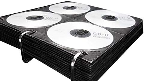 Страница за подвързване cd-та Vaultz, капацитетът на 8 cd-та на лист, 25 Листа в картонена кутия, Прозрачни и черни