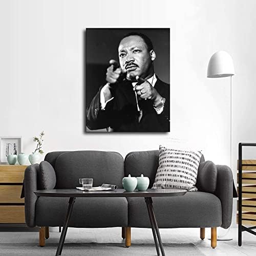 Велик е афро-американец Мартин Лутър Кинг Младши Платно Стенен Художествен Плакат Картина Печат Начало Декор на Стая на Открито (без рамка, 24x32 инча)