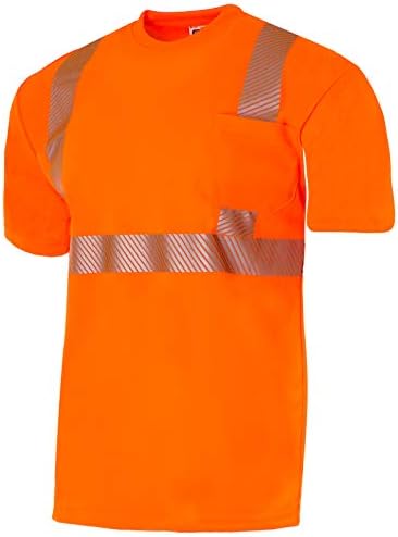 Защитно риза JORESTECH С Висока Видимост, Светоотражающая Теплопередача, Къс ръкав с Преден джоб ANSI Class 2 Type R