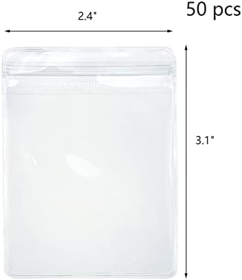 Wealrit 1 бр. Прозрачна книга за съхранение на бижута с 50 бр. Малки Пластмасови пакети за бижута, преносим Албум За съхранение