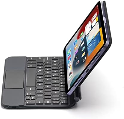 Калъф за Магнитна клавиатура HENGHUI iPad Mini 6-то поколение с Плаваща Конзола Стойка, Мултитъч-Тракпад с осветени бутони