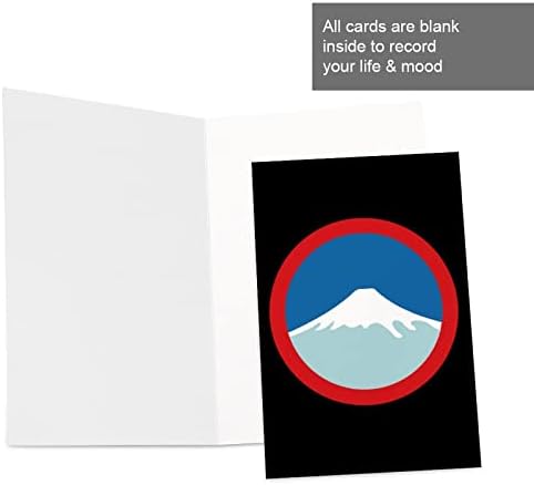Флаг на Япония, Фуджи Печатни Празни Поздравителни Картички с Конвертами за Рожден Ден, Коледа, Сватба Съчувствие,