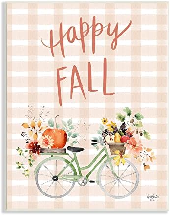 Stupell Industries Щастлив Есента под Наем в Клетка с Сезонни цветя Blooming Bicycle, Дизайн Хизерли Чан