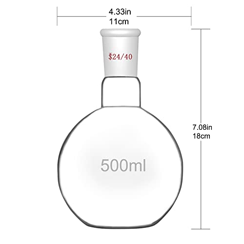 Колба за Варене с плоско Дъно Borosilicate стъкло, Стандартно с Тънка Външна връзка 24/40, 500 мл