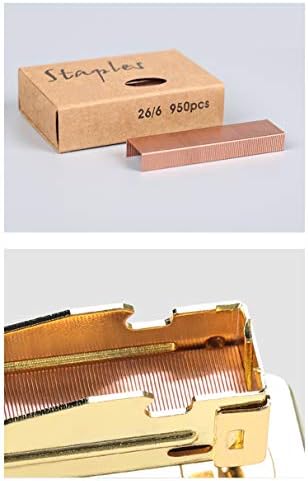 4 Опаковки скоби от розово злато Стандартно зареждане за телбод 26/6 Размер на 3800 Скоби (4 опаковки)