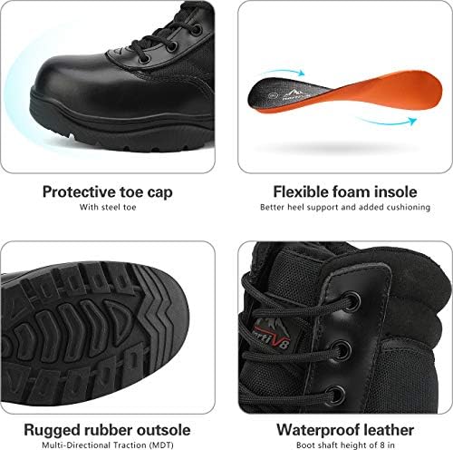 Мъжки работни обувки NORTIV 8 Със Стоманени пръсти, Безопасни Промишлени Мини Тактически обувки