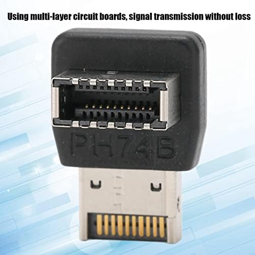 Правоъгълен Адаптер USB Type E, гнездо на предния панел USB 3,2/20 Gbit/с 3.1/10 gbps за дънната платка с USB конектор C (PH74B)