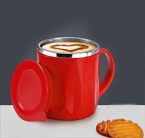 Небьющаяся чаша за чай, кафе и мляко с топла изолация Unyks Star са с двойни стени от неръждаема стомана с капак, комплект от 1, - Случаен цвят (опаковка от 1)
