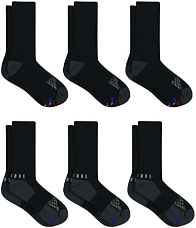 Комплект от 6 чифта мъжки чорапи Hanes X-temp Crew, предлага се в чорапи Big & Tall Performance, черно / Сиво на