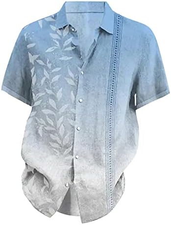 Ymosrh Мъжки Ризи Дизайнерски Пролет-Лято Ежедневни Памук, Ленени Обикновена Риза С Къс Ръкав Свободни