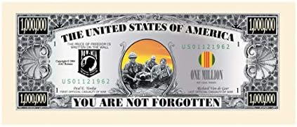 Американска Художествена класика POW/MIA Vietnam Memorial Милионна Банкнота от един милион долара - предлага се