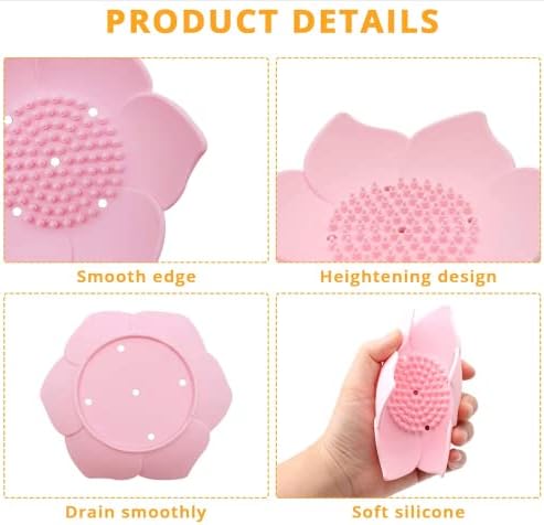 Очарователна розова препарат за съдове Peri - 2 опаковки за любителите на сапуни | Притежателя самоотводящимся дупка | Аксесоари за баня с розов флорална декорация | П?
