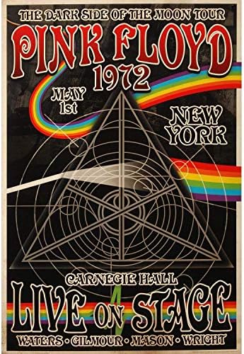 Ламиниран Плакат на Пинк Флойд, 1972 г. в Карнеги Хол 24 x 36