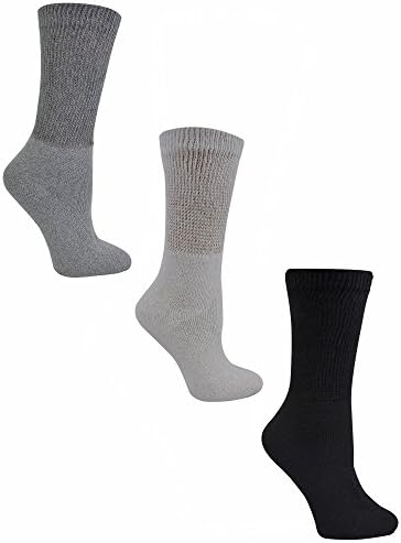 Луксозни мъжки чорапи Divas 3 в опаковка, Черни, Бели, Сиви, За Диабет, на екипа