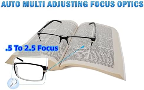 Очила за четене CLEVER BEAR One Power, Комплект от 3 теми, Четци точка с автоматично фокусиране, Кръгли Рамки за очила, Коригиращи