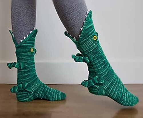 Honganda Забавни Чорапи с Животни за Жени, Новост, Чорапи-Чехли от Крокодилска кожа, Коледни Креативни 3D терлици, Забавни Чорапи с Акула