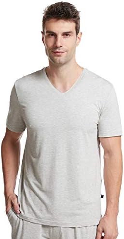 Мъжки тениски, БАМБУК COOL, Однотонная Тениска с къс ръкав и V-образно деколте, Многопластова Тениска от Бамбукова Вискоза