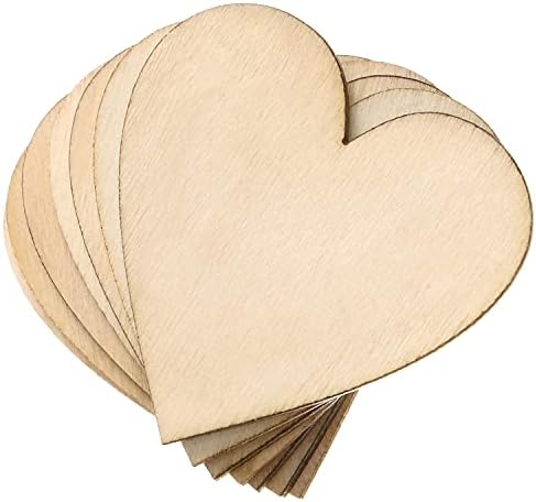 2-Цолови Дървени Сърца за Diy, 100 бр Дървени Листа във формата на сърце, Коледни Дървени Орнаменти за Елха,