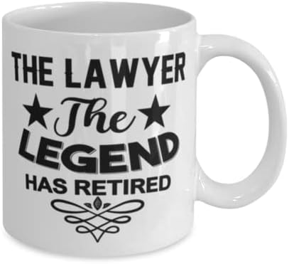 Адвокатска Чаша, Легендата се пенсионирах, Нови Уникални Идеи за Подаръци за Адвокат, Чаена Чаша, Чаена Чаша Бял Цвят