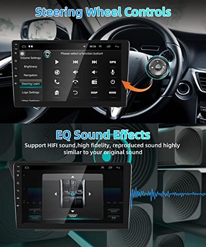 Двоен Din Android Кола Стерео Поддръжка на Безжична Carplay/Android Auto с 9-инчов сензорен екран WiFi, GPS Навигация