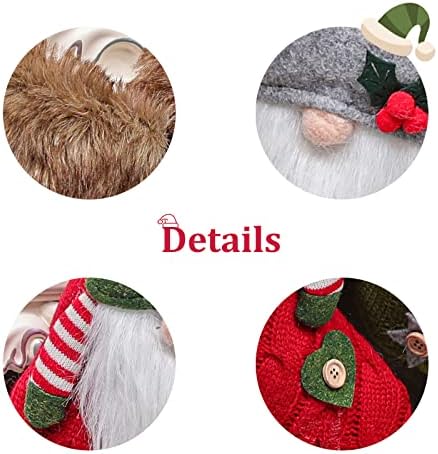 Коледни чорапи, шведски Санта Елф 15,7 инча, комплект от 2 Коледна украса и декор за парти (бяло и червено)