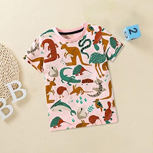 Тениски с Къс ръкав за малки Момчета, Ежедневни Памучни Тениски с образа на Животни, Лятна Горна дреха с Кръгло Деколте, Тениски, Hoody За Деца