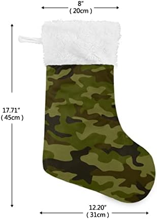 Коледни Чорапи С Камуфляжным Зелени Петна, Бели Плюшени Белезници От Мерсеризованного Кадифе, Семеен Празник, Персонални