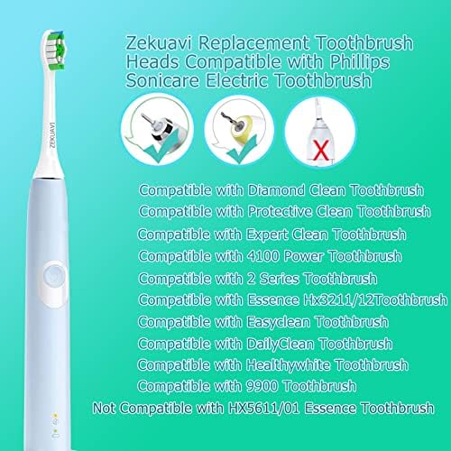 Сменяеми глави Zekuavi, Съвместима с електрическа четка за зъби Philips Sonicare, Глави за четка за зъби Diamond