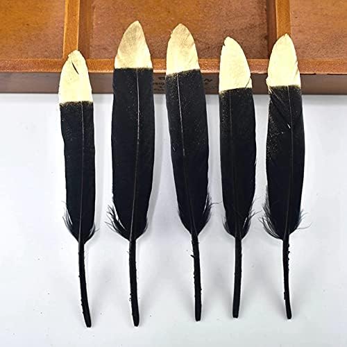 Бижута Pumcraft DIY 10 бр./лот, Златна Утиное перо за производство на бижута от Естествени Вечерни Пера за бижута, Струята,
