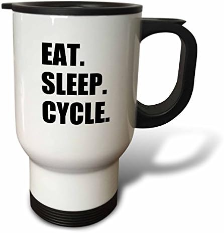 Чаша за пътуване 3dRose Eat Sleep Cycle-Запален Колоездене-Подаръци за любителите на велосипеди, 14 грама,