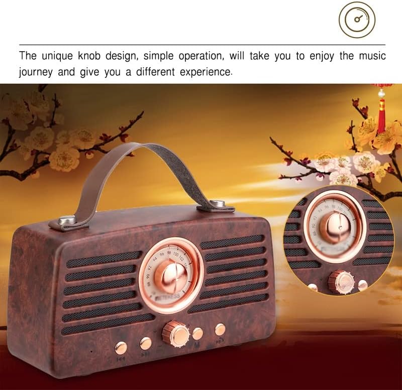 CXDTBH Класически Ретро FM-Радио Джобно Украса MP3-Радио на Стерео Високоговорители, USB, Акумулаторна батерия