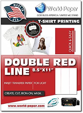 Термотрансферная хартия за мастилено-струен печат DOUBLE RED LINE за леки тъкани 11 x 17 * 50 Листа*