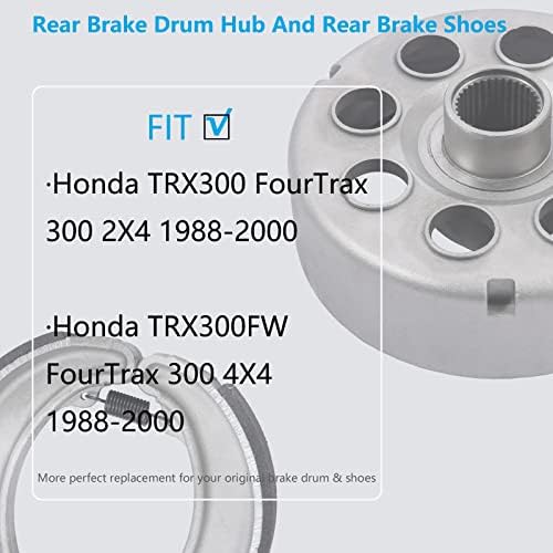 Ступица заден спирачен барабан и Задните накладки са Подходящи За Honda TRX300 FourTrax 300 2x4 1988-2000 Honda TRX300FW 300 4x4 1988-2000