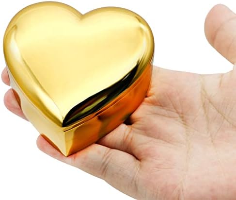 Hsiwto Малка Класическа Реколта Метален Ковчег В Формата На Сърце, Халка, Ключодържател Органайзер За Съхранение, Подарък За Коледа, Злато