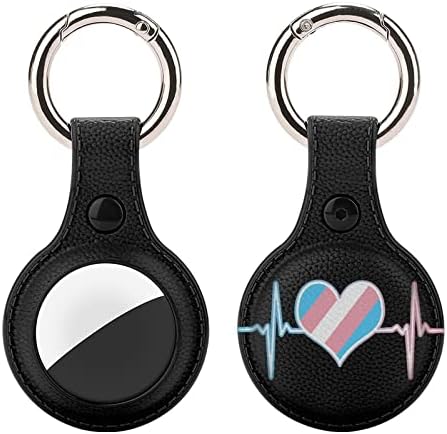 Защитен калъф с Участието на Хартата Трансгендера Heart Beat, Съвместим с Държач AirTag Anti-Lost Локатор с Ринг за ключове