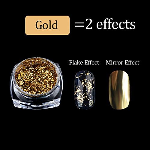 2 Кутии Златни Сребърни Блестящи Алуминиеви Люспи Вълшебен Огледален Ефект За Нокти Оптична Фолио Холографски Блестящ