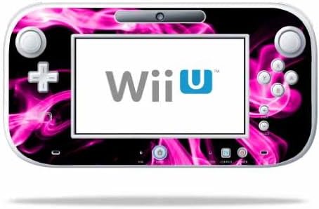 Кожата MightySkins е Съвместим с контролера на Nintendo Wii U Gamepad амбалажна Стикер Skins Розов Пламък