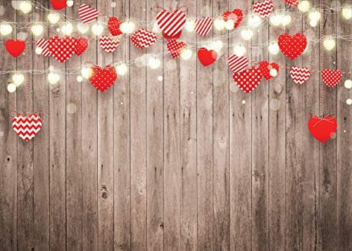 SJOLOON на Фона на Свети Валентин е за Фотография, Сватбен Фон в Селски стил, Червено Сърце, Сценично Осветление, Украса