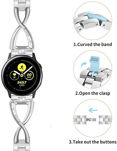 Метална каишка, Съвместима с Garmin Venu 2 Plus/Vivomove Sport за жени, Въжета за смарт часовник, верижка от Неръждаема